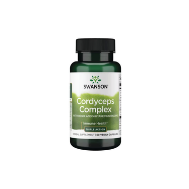 Swanson Cordyceps Complex with Reishi and Shiitake Mushrooms offers 60 veggie capsules for immune health support.